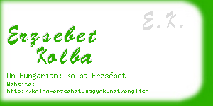 erzsebet kolba business card