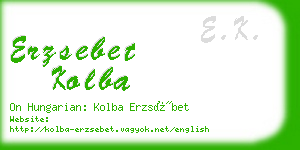 erzsebet kolba business card